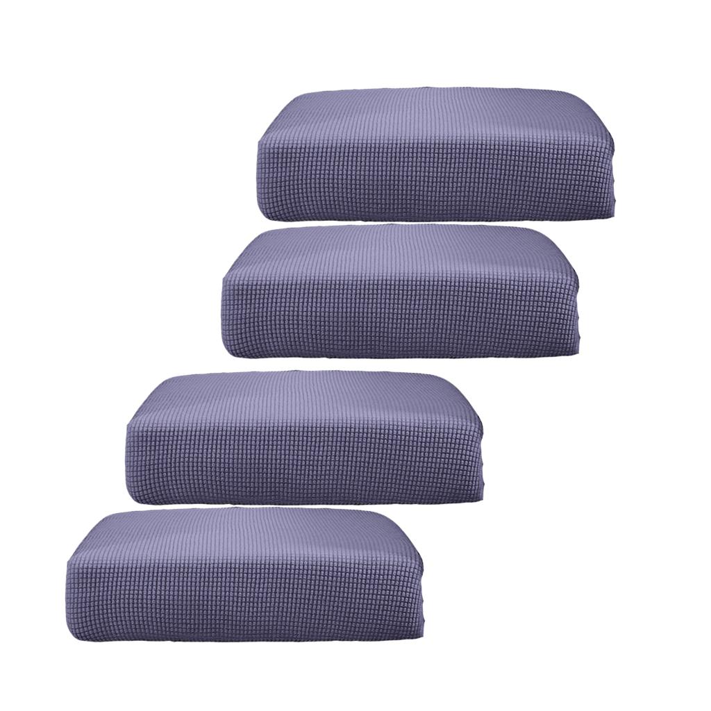 4Pcs Sofa Futon Seat Cushion Cover Couch Slipcover Protector Gray_Size S