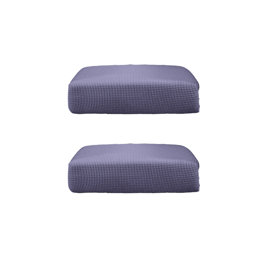 2Pcs Sofa Futon Seat Cushion Cover Couch Slipcover Protector Gray_Size S