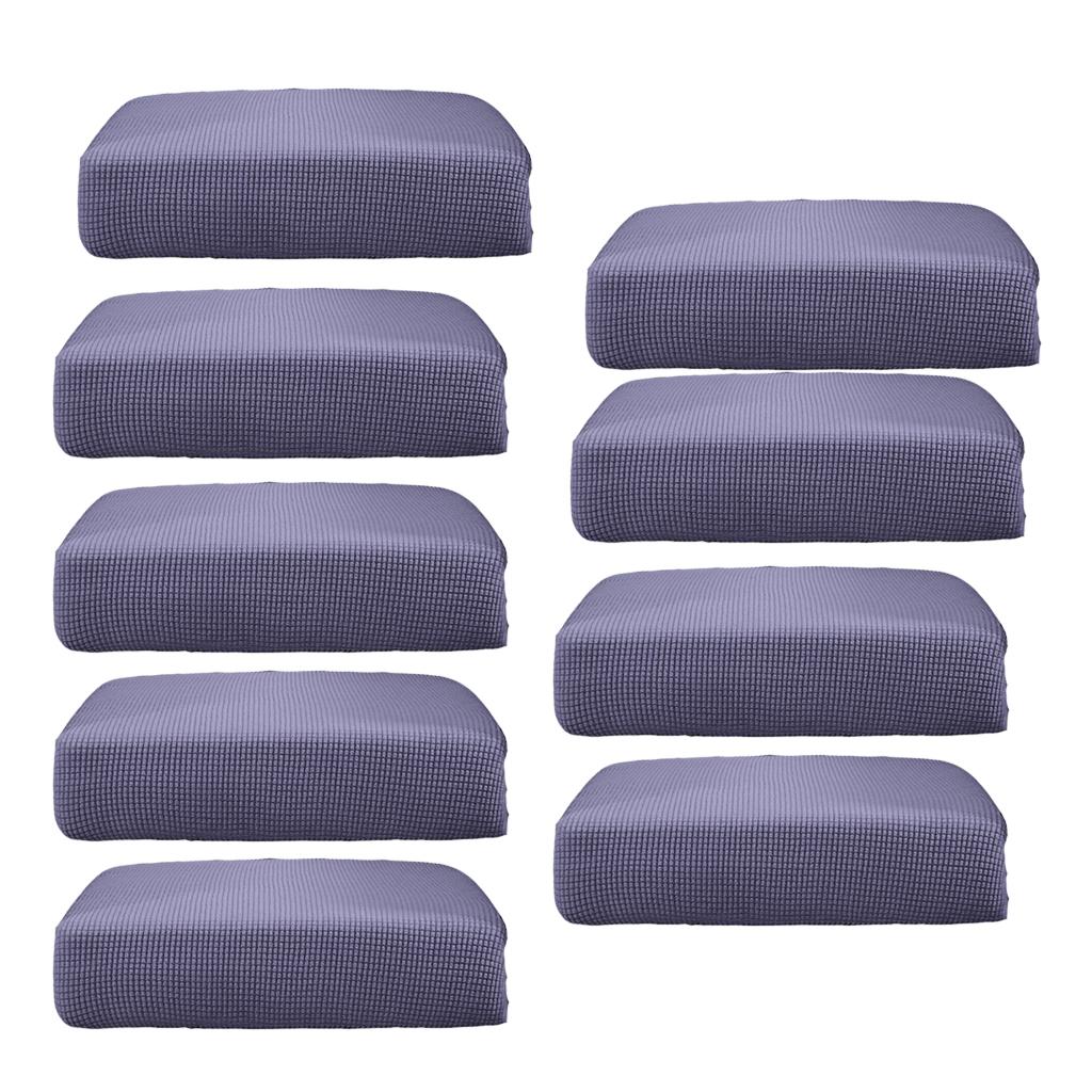 9Pcs Sofa Futon Seat Cushion Cover Couch Slipcover Protector Gray_Size S