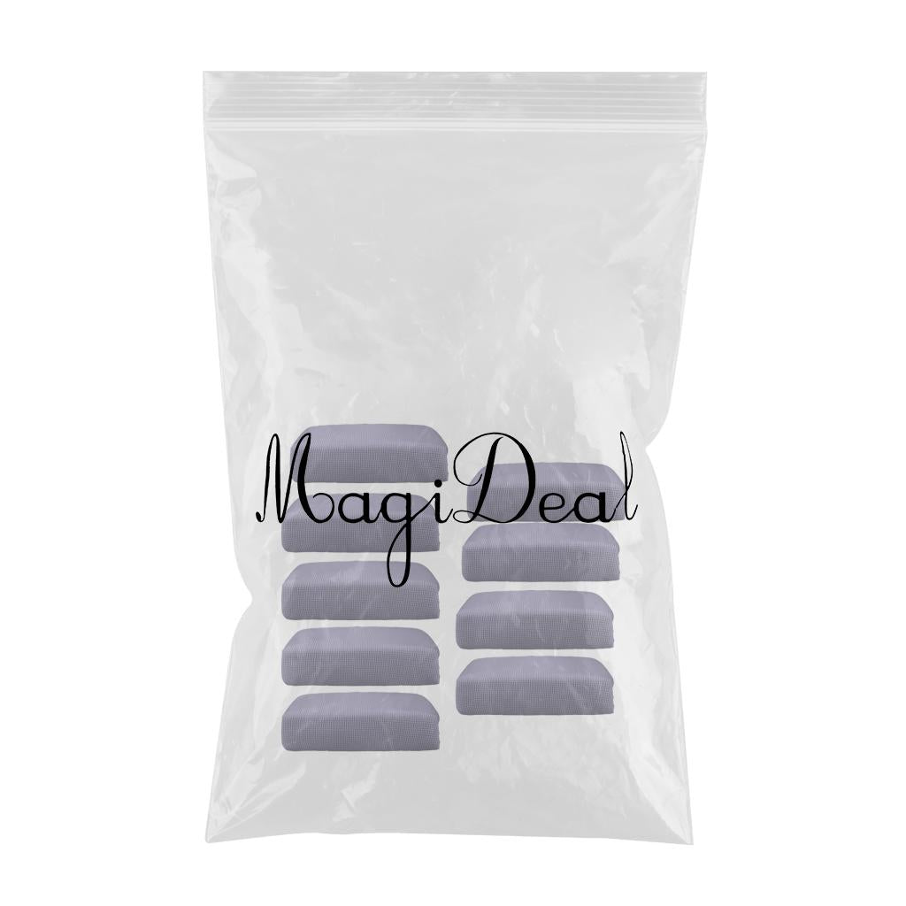 9Pcs Sofa Futon Seat Cushion Cover Couch Slipcover Protector Gray_Size S