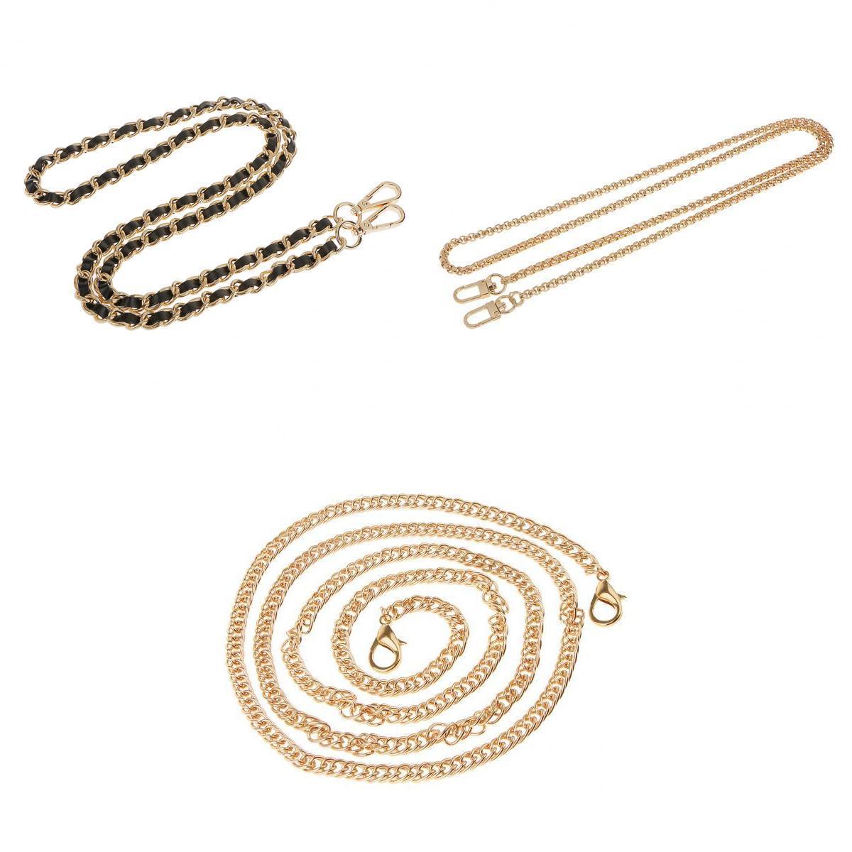 3 Pieces Skinny Chain Strap Replacement Purse Handbag Shoulder Bag Handle
