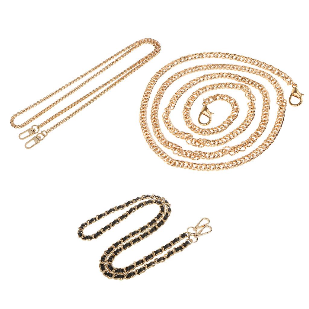3 Pieces Skinny Chain Strap Replacement Purse Handbag Shoulder Bag Handle