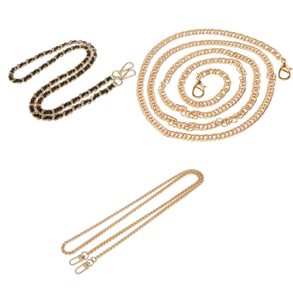 3 Pieces Skinny Chain Strap Replacement Purse Handbag Shoulder Bag Handle