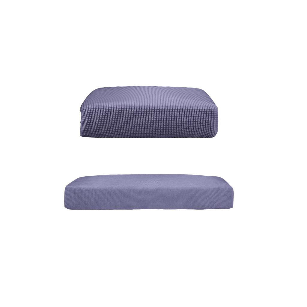 2Pcs Sofa Futon Seat Cushion Cover Couch Slipcover Protector Gray_Size S &M
