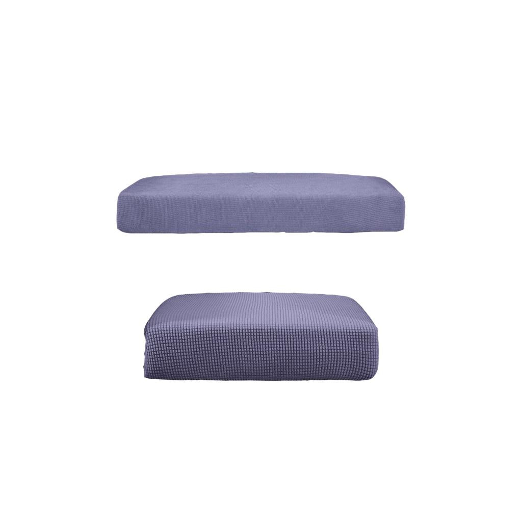 2Pcs Sofa Futon Seat Cushion Cover Couch Slipcover Protector Gray_Size S &M
