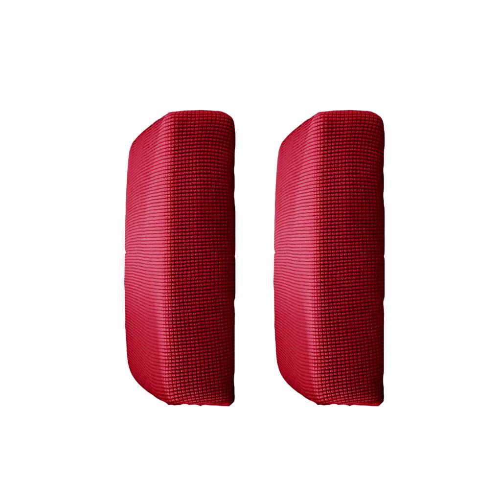 2Pcs Sofa Futon Seat Cushion Cover Couch Slipcover Protector Red_Size S