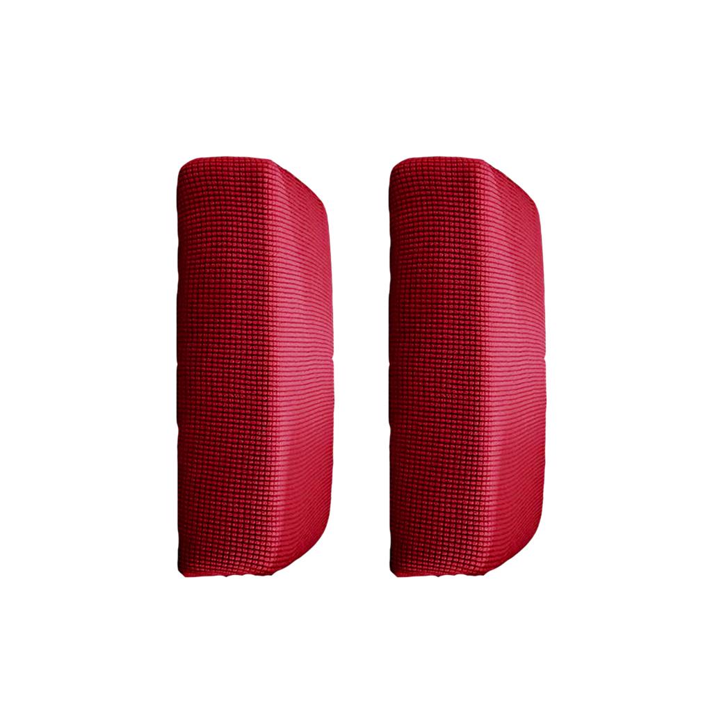 2Pcs Sofa Futon Seat Cushion Cover Couch Slipcover Protector Red_Size S