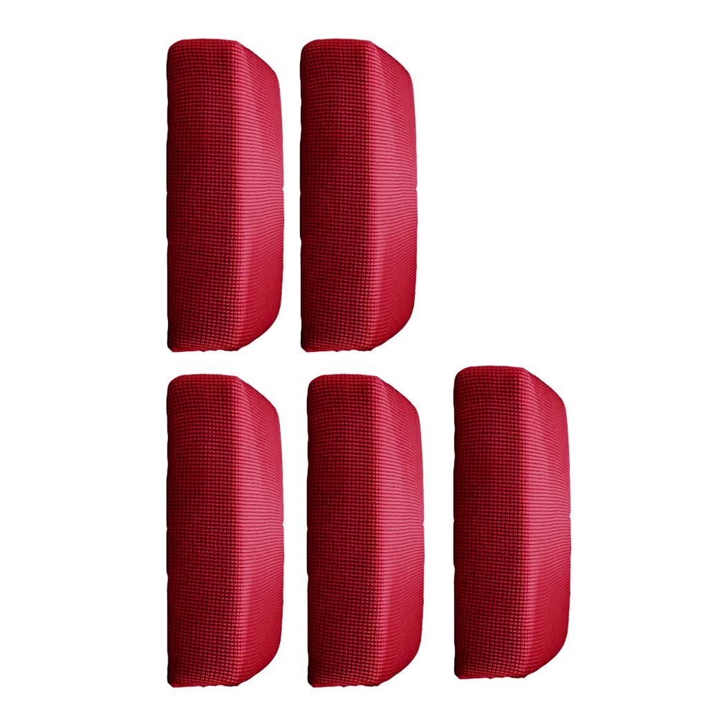 5Pcs Sofa Futon Seat Cushion Cover Couch Slipcover Protector Red_Size S