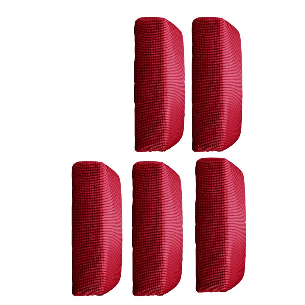 5Pcs Sofa Futon Seat Cushion Cover Couch Slipcover Protector Red_Size S