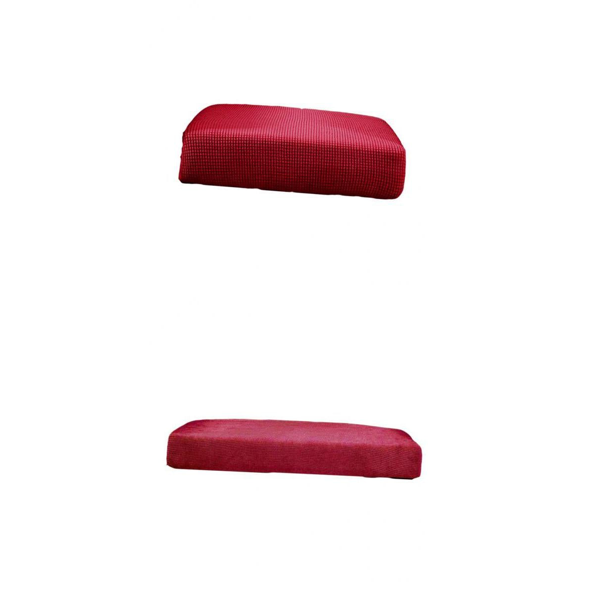 2Pcs Sofa Futon Seat Cushion Cover Couch Slipcover Protector Red_Size S &M