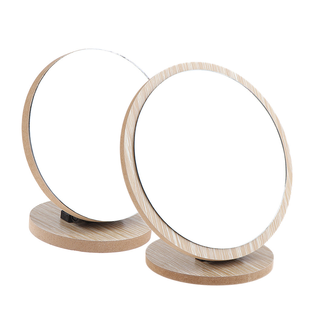 2x Portable Folding HD Cosmetic Tabletop Compact Makeup Mirrors for Travel