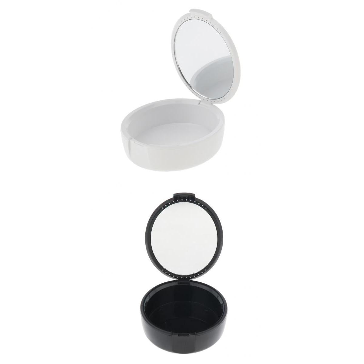 2 Pieces Mouth Guard Case Orthodontic Retainer Box Denture Storage Container