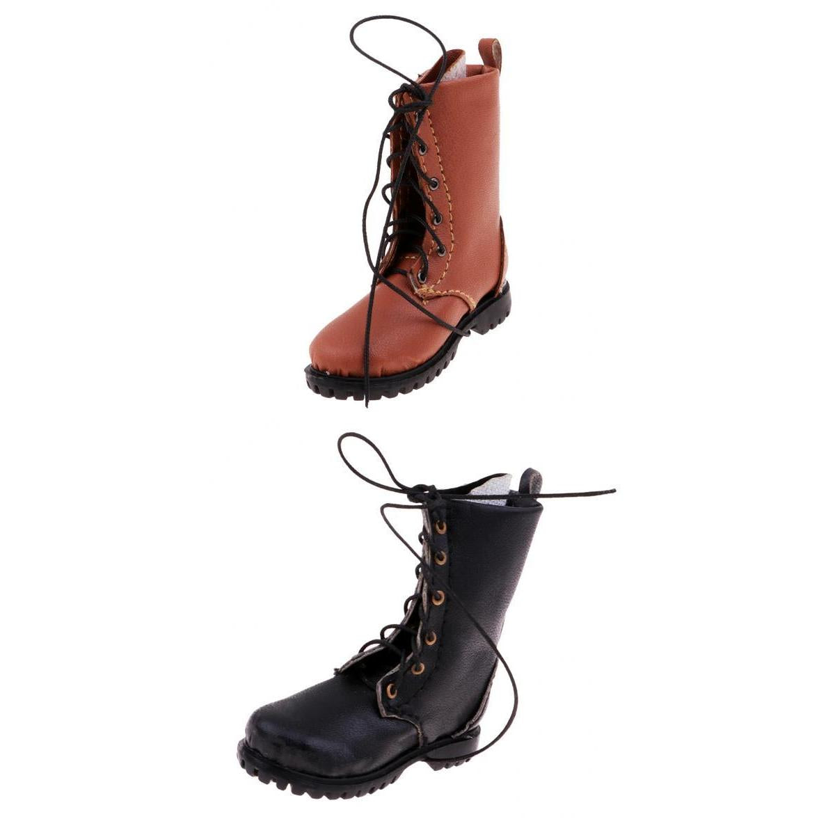 2 pair 1/6 Scale Men Soldier Military Boots Shoes Action Figure Boots