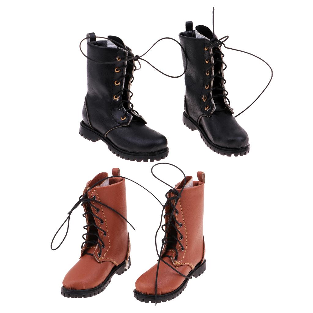 2 pair 1/6 Scale Men Soldier Military Boots Shoes Action Figure Boots