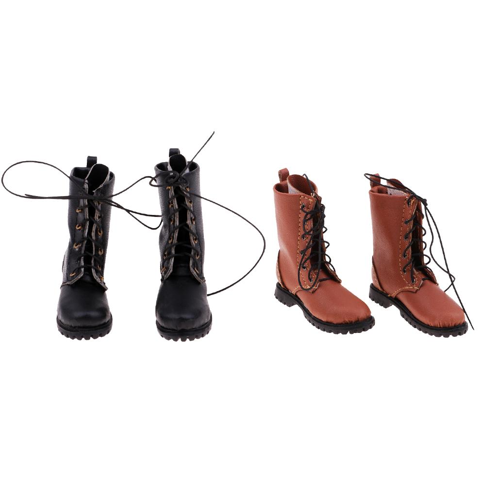 2 pair 1/6 Scale Men Soldier Military Boots Shoes Action Figure Boots