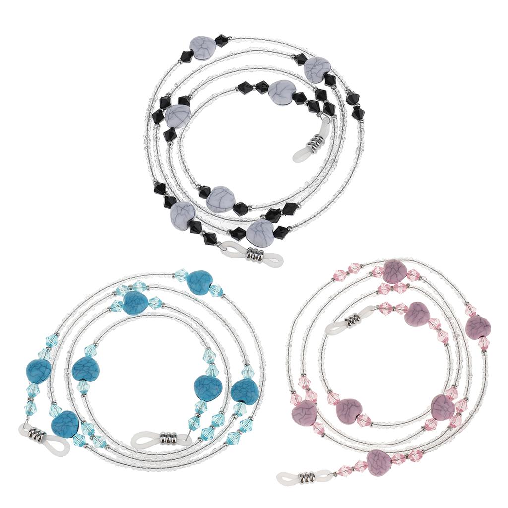 3 Pieces Eyeglass Sunglasses Cord Holder Necklace Sunglass Neck Strap Chains