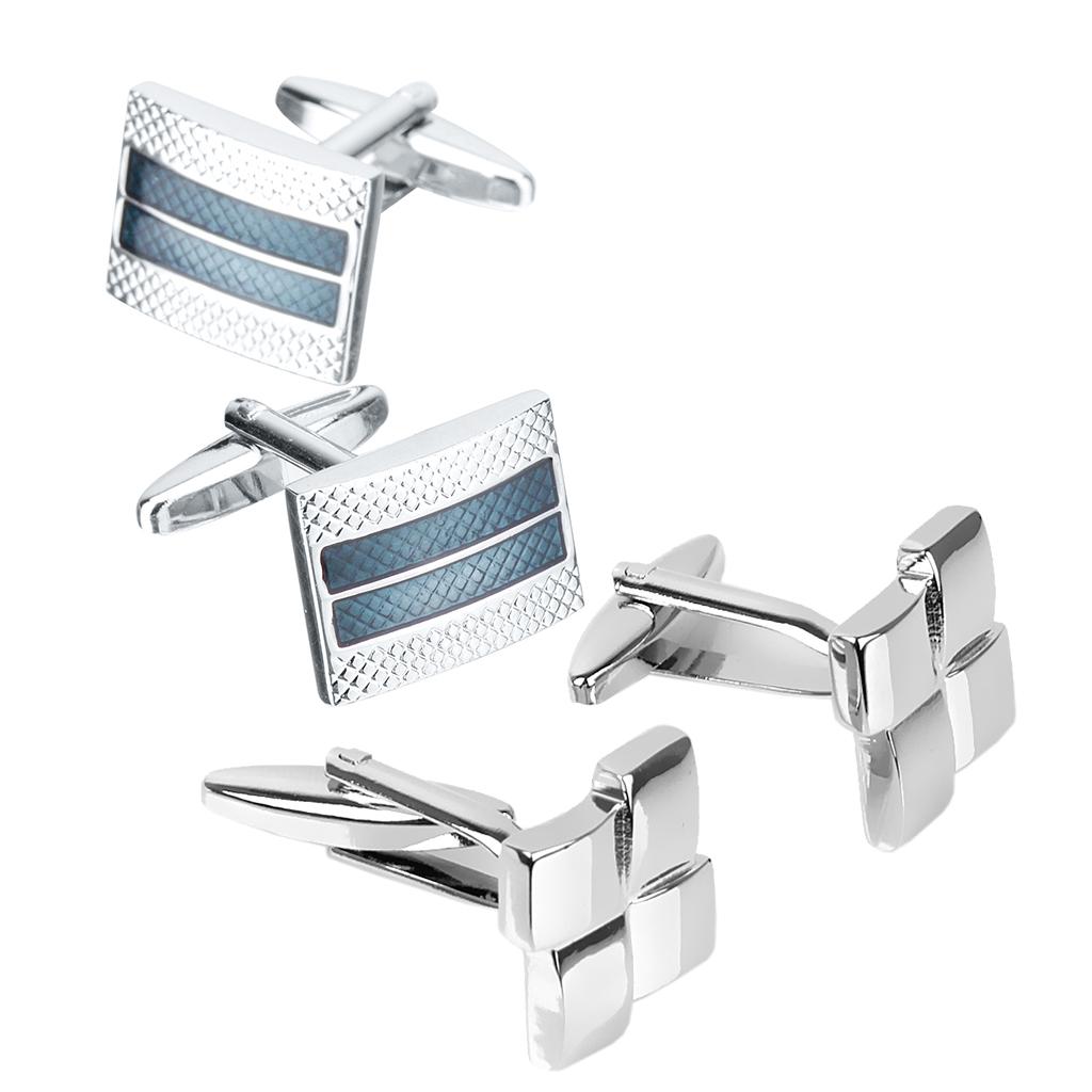 2 Pairs Classic Tuxedo Shirt Cufflinks For Men Business Wedding Cuff Links