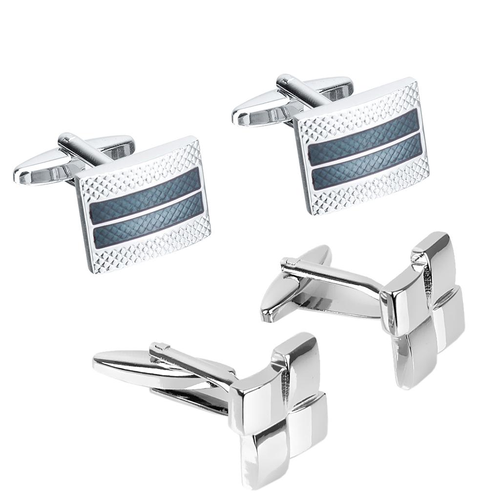 2 Pairs Classic Tuxedo Shirt Cufflinks For Men Business Wedding Cuff Links