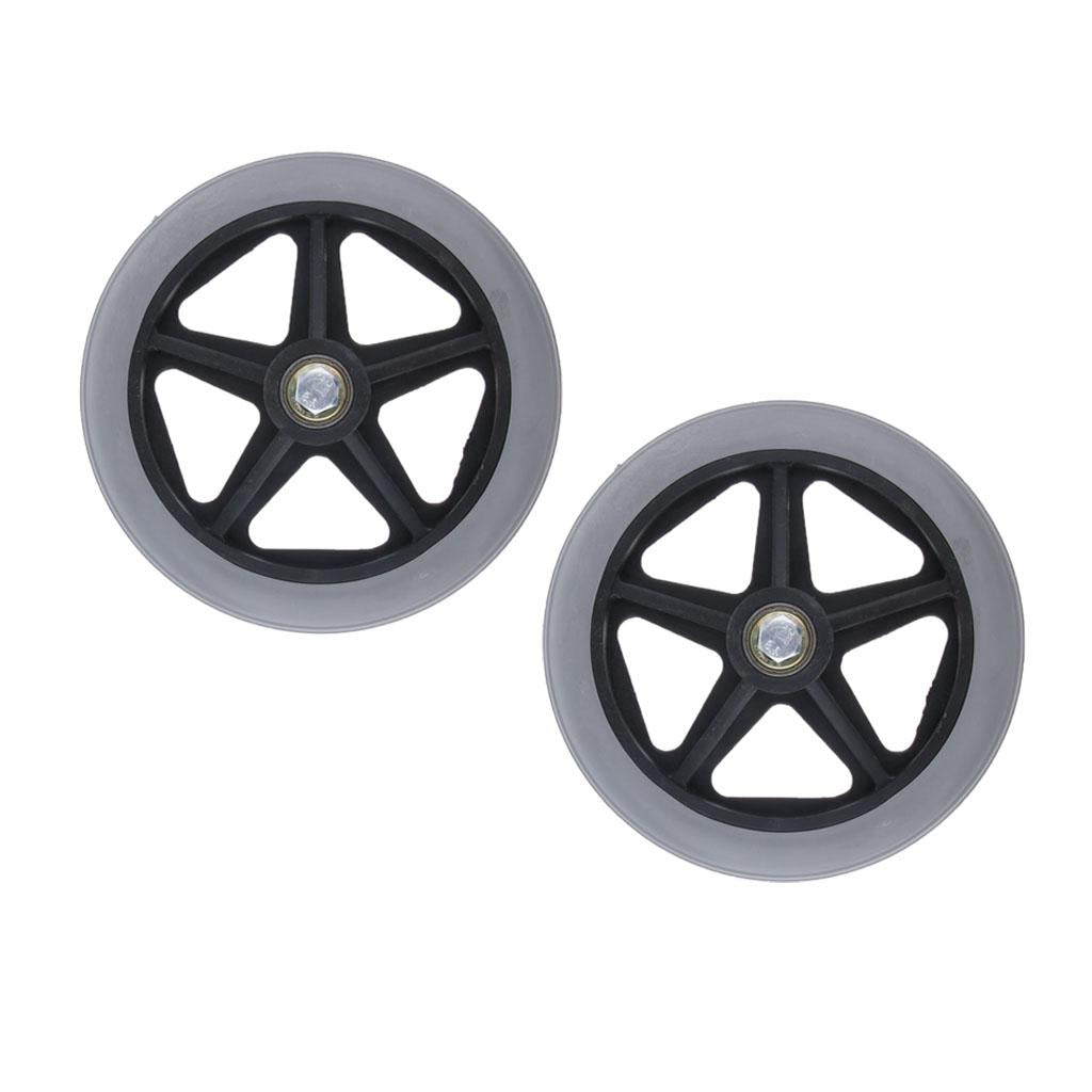 2pcs Alloy ABS Wheelchair Front Castor Wheels Replacement Part Tool 6 inch