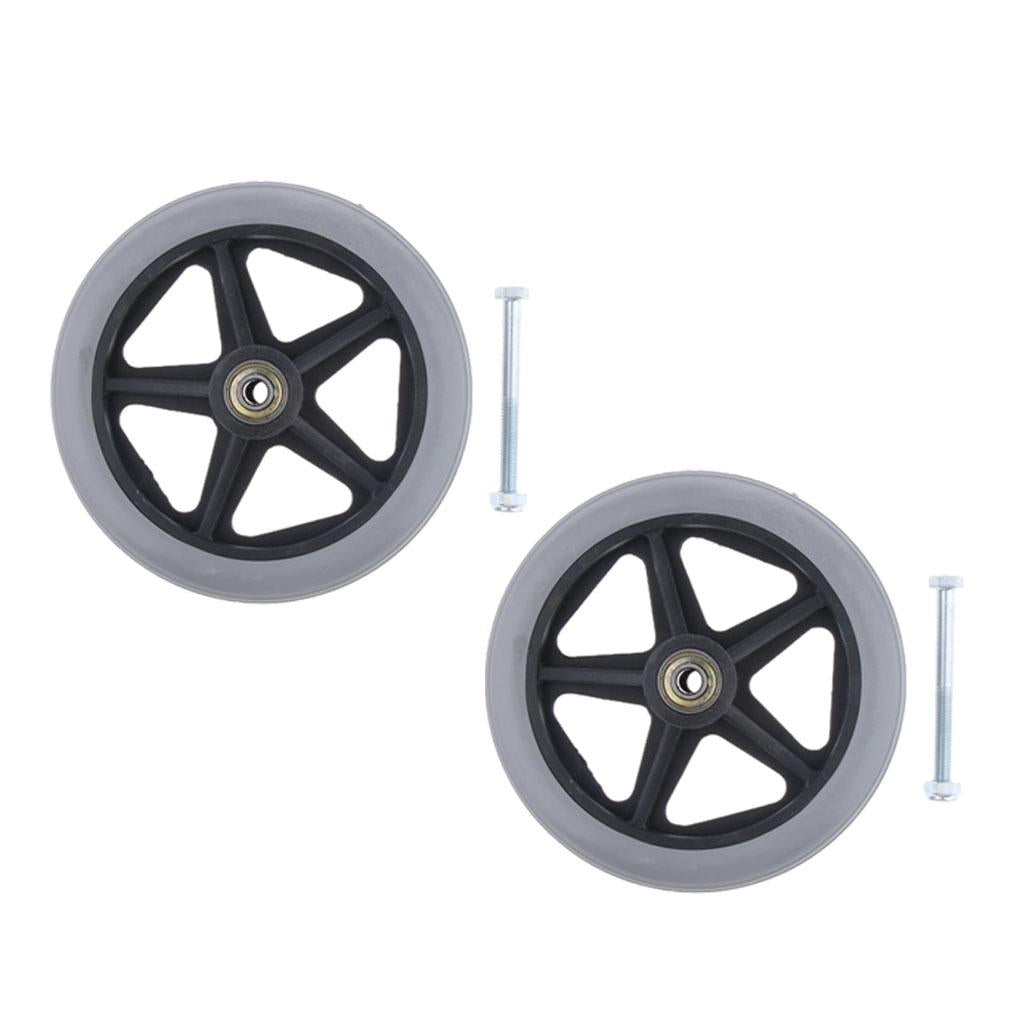 2pcs Alloy ABS Wheelchair Front Castor Wheels Replacement Part Tool 6 inch
