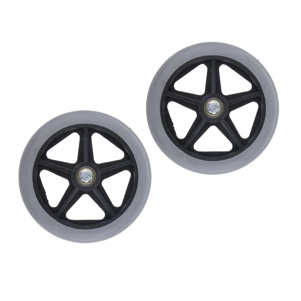 2pcs Alloy ABS Wheelchair Front Castor Wheels Replacement Part Tool 6 inch
