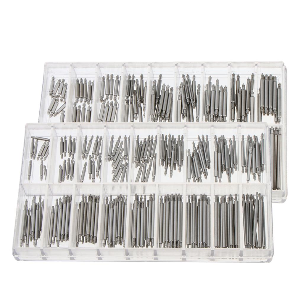 360 Pcs Stainless Steel Watch Band Spring Bars Strap Link Pins 8mm-25mm