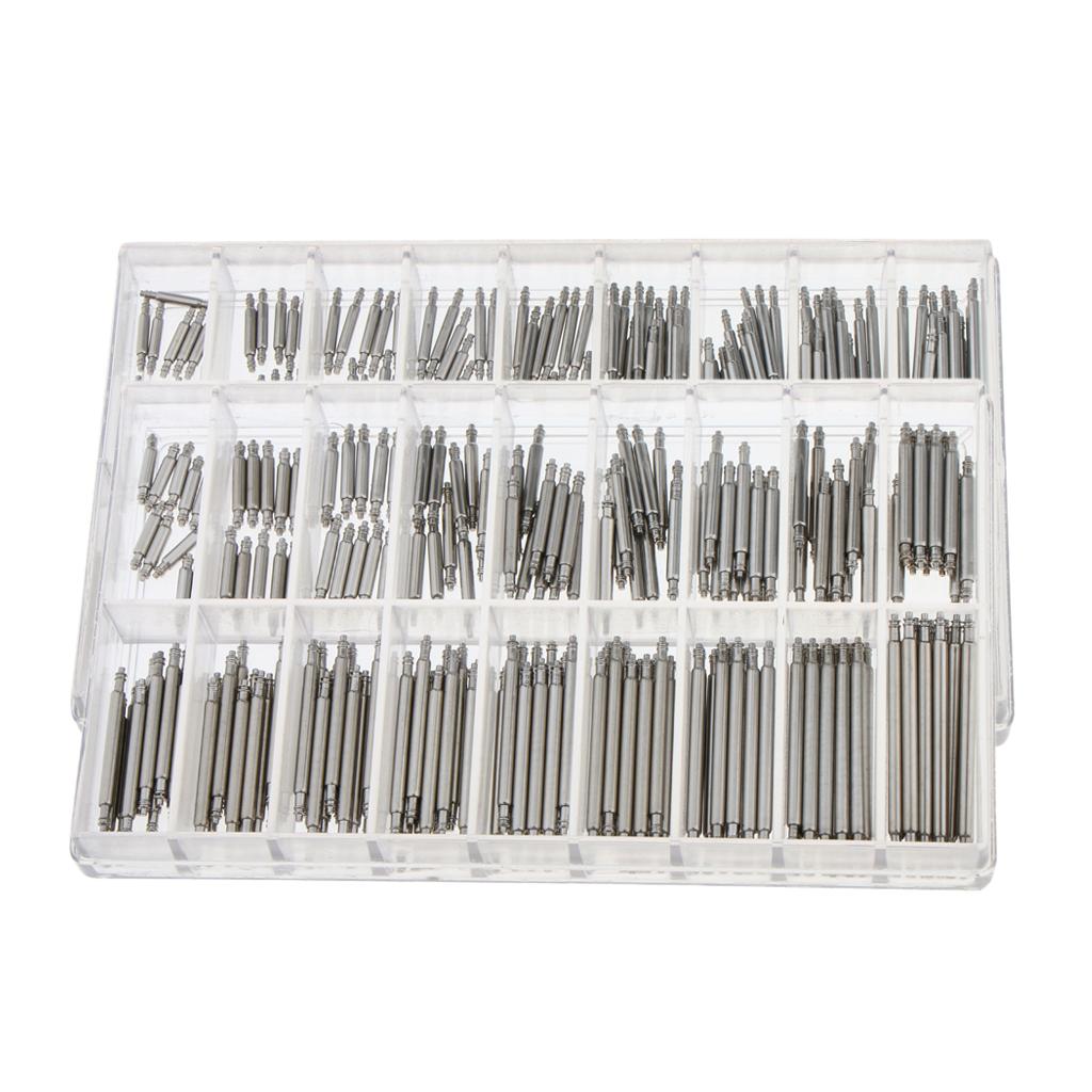 360 Pcs Stainless Steel Watch Band Spring Bars Strap Link Pins 8mm-25mm