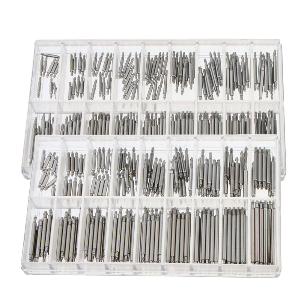 360 Pcs Stainless Steel Watch Band Spring Bars Strap Link Pins 8mm-25mm