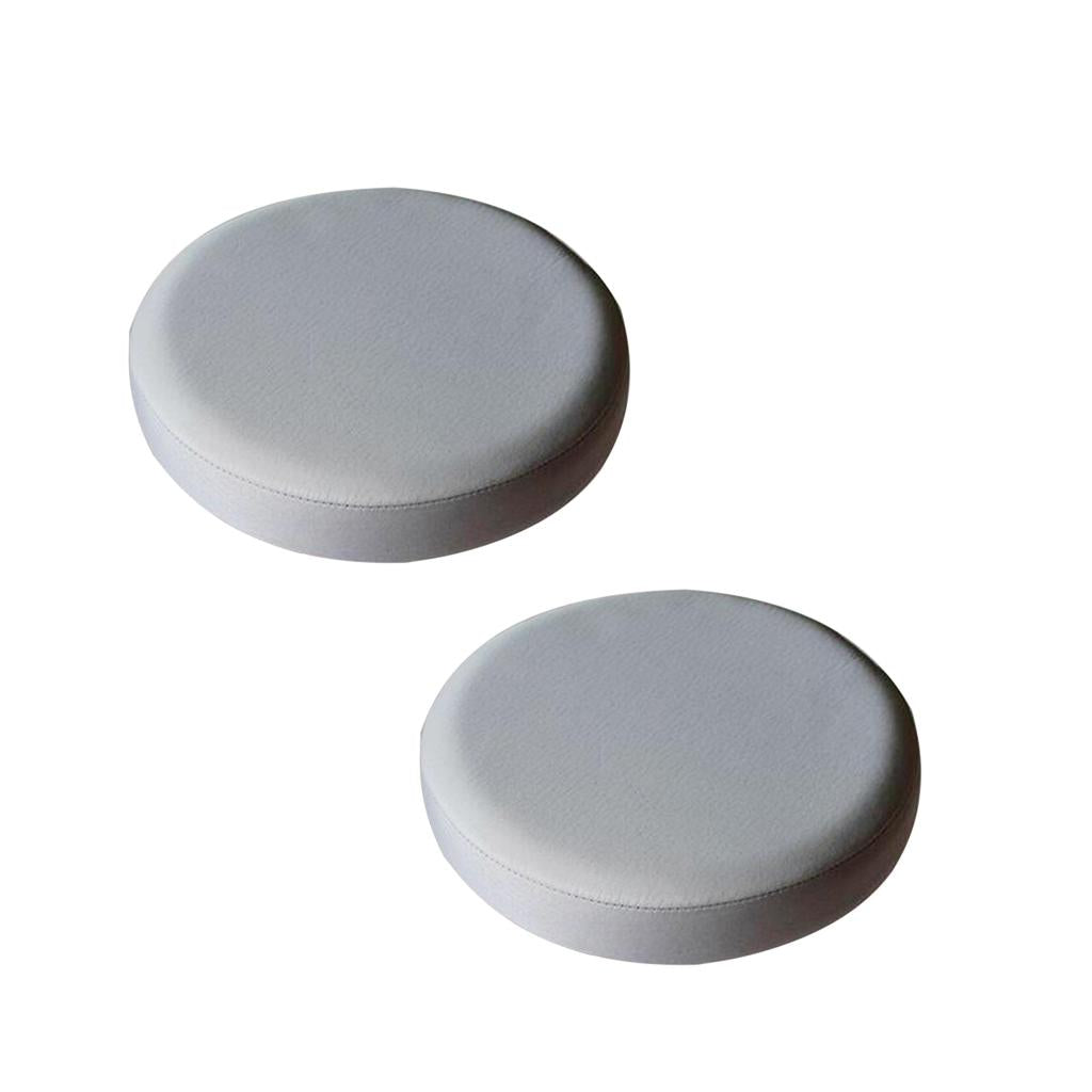 2xSmooth Surface Bar Stool Cover Round Lift Chair Seat Sleeve Grey_35x10cm
