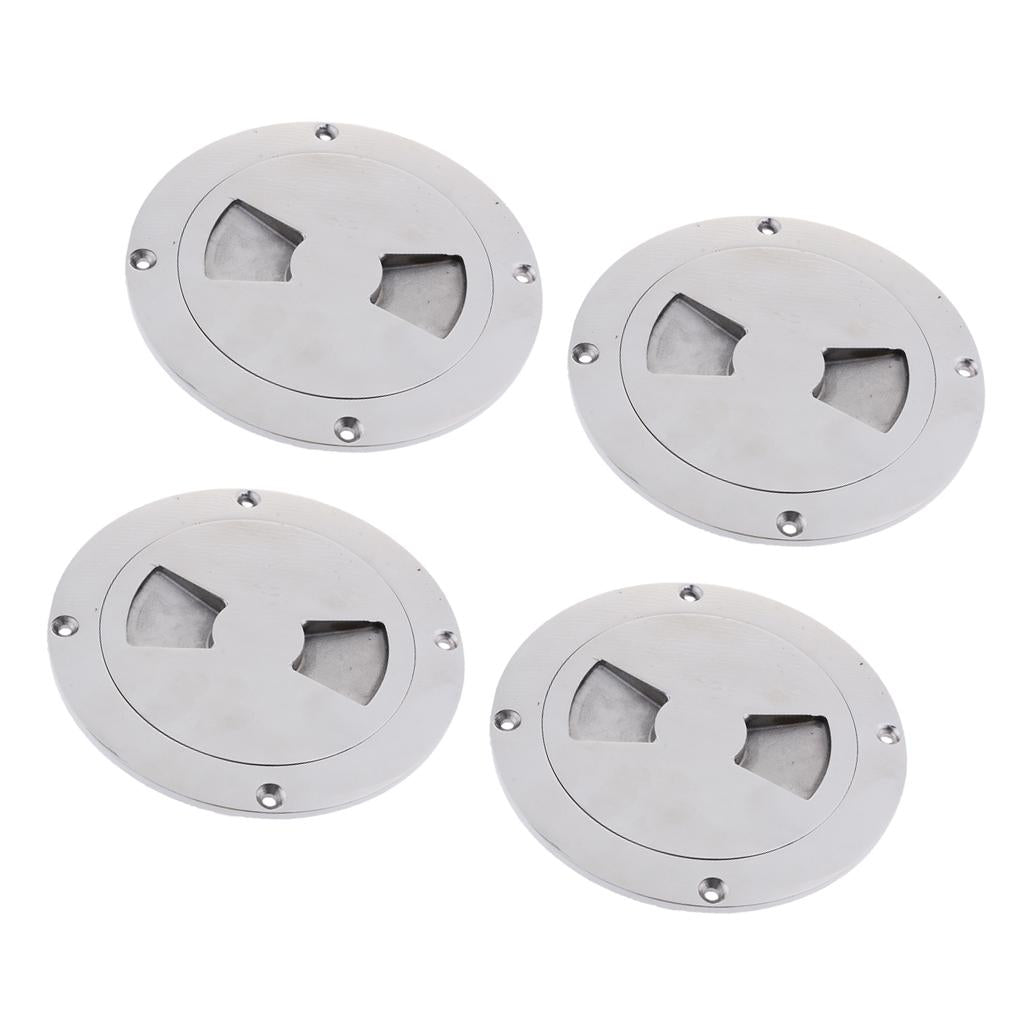 4 Pieces Marine 316 Stainless Steel Inspection Deck Plate Boat Hand Tighten