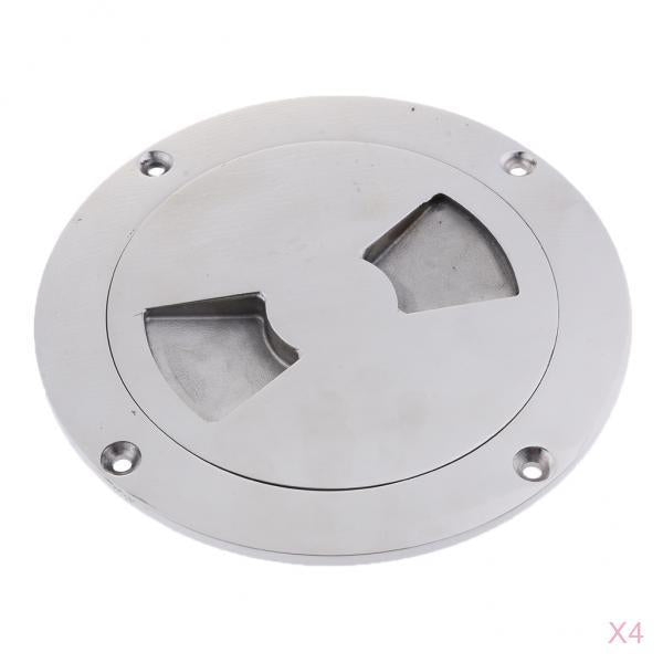 4 Pieces Marine 316 Stainless Steel Inspection Deck Plate Boat Hand Tighten