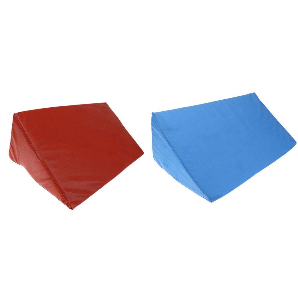 2Pcs Bedridden Triangle Pillows Body Support Wedge Cushion Removable Cover
