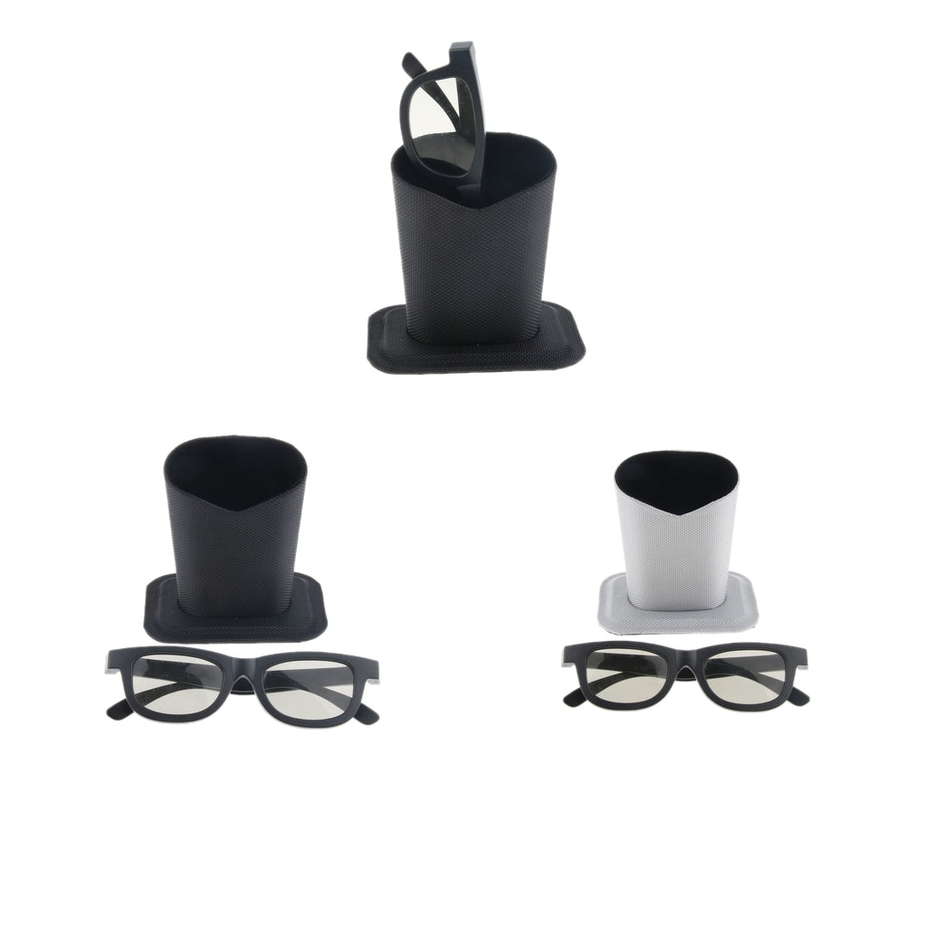 2 Piece Anti-Scratch Stand Up Glasses Holder Desktop Eyeglass Holder Silver