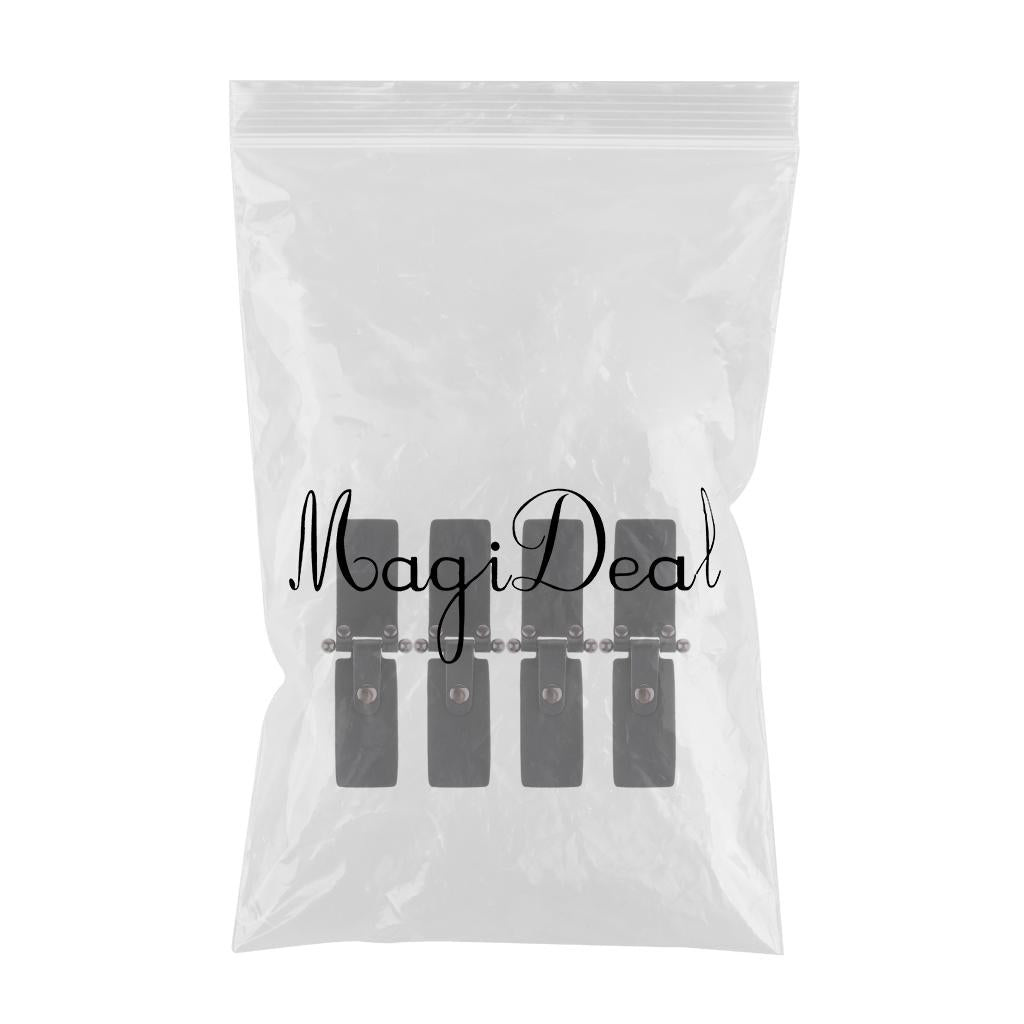 4 Sets PU Leather Toggle Buttons W/ Metal Buckle Coat Jacket Fasteners Black