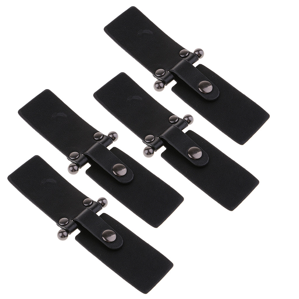 4 Sets PU Leather Toggle Buttons W/ Metal Buckle Coat Jacket Fasteners Black