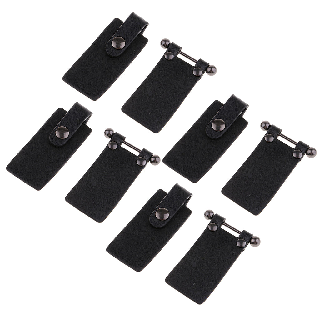 4 Sets PU Leather Toggle Buttons W/ Metal Buckle Coat Jacket Fasteners Black