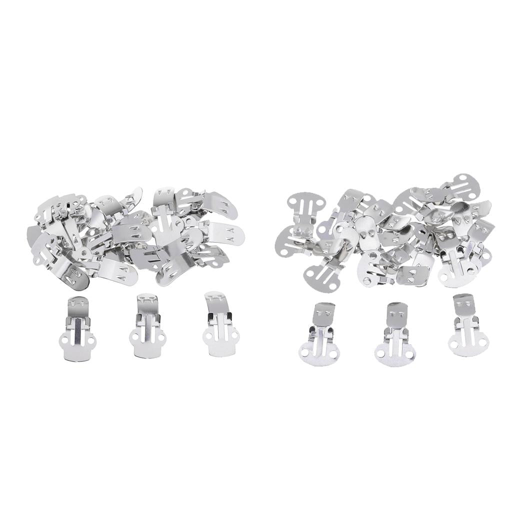 40pcs 2 Sizes Stainless Steel Flat Blank Shoe Clips for DIY Crafts Findings