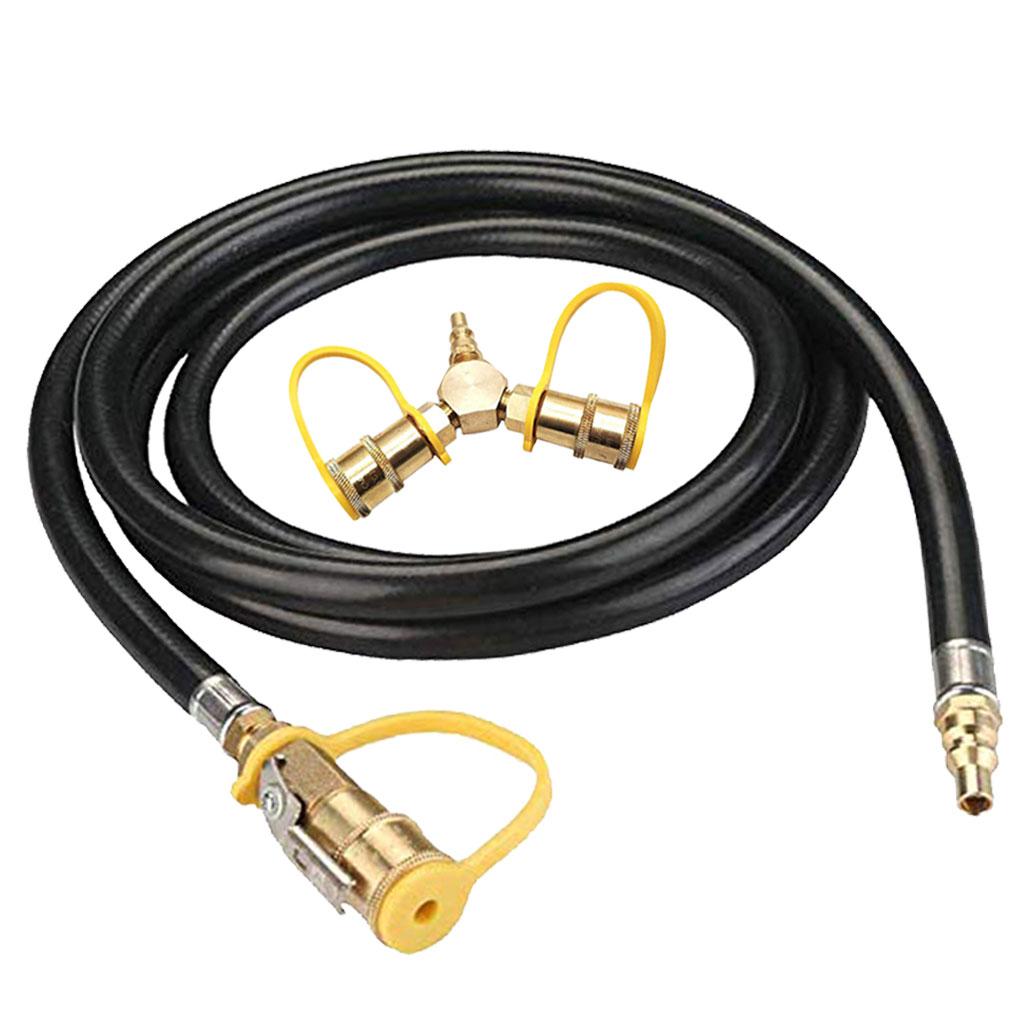 Brass 1/4 Propane Y Splitter Quick Connect Y Adapter Fitting Connector Hose"