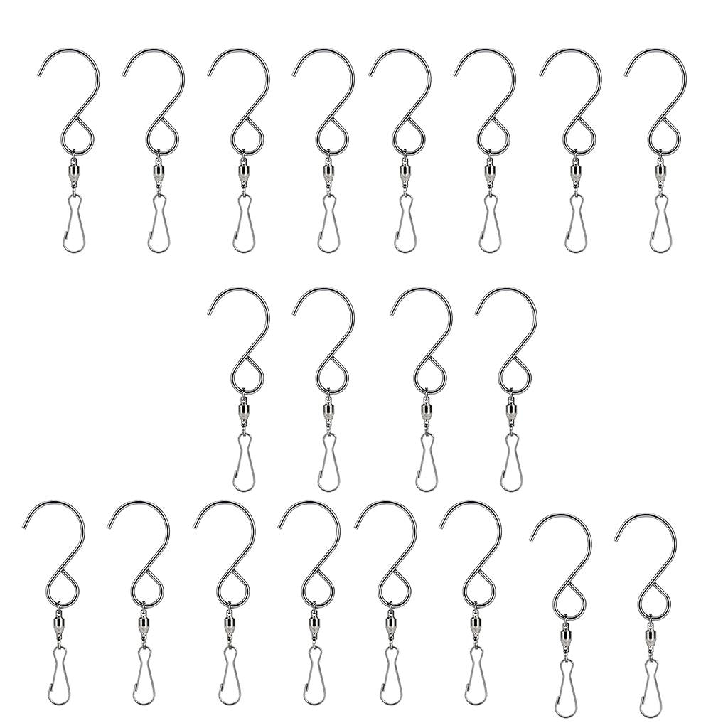 20Pcs Hanging Stainless Steel Swivel Hook Clip Garden Wind Chime