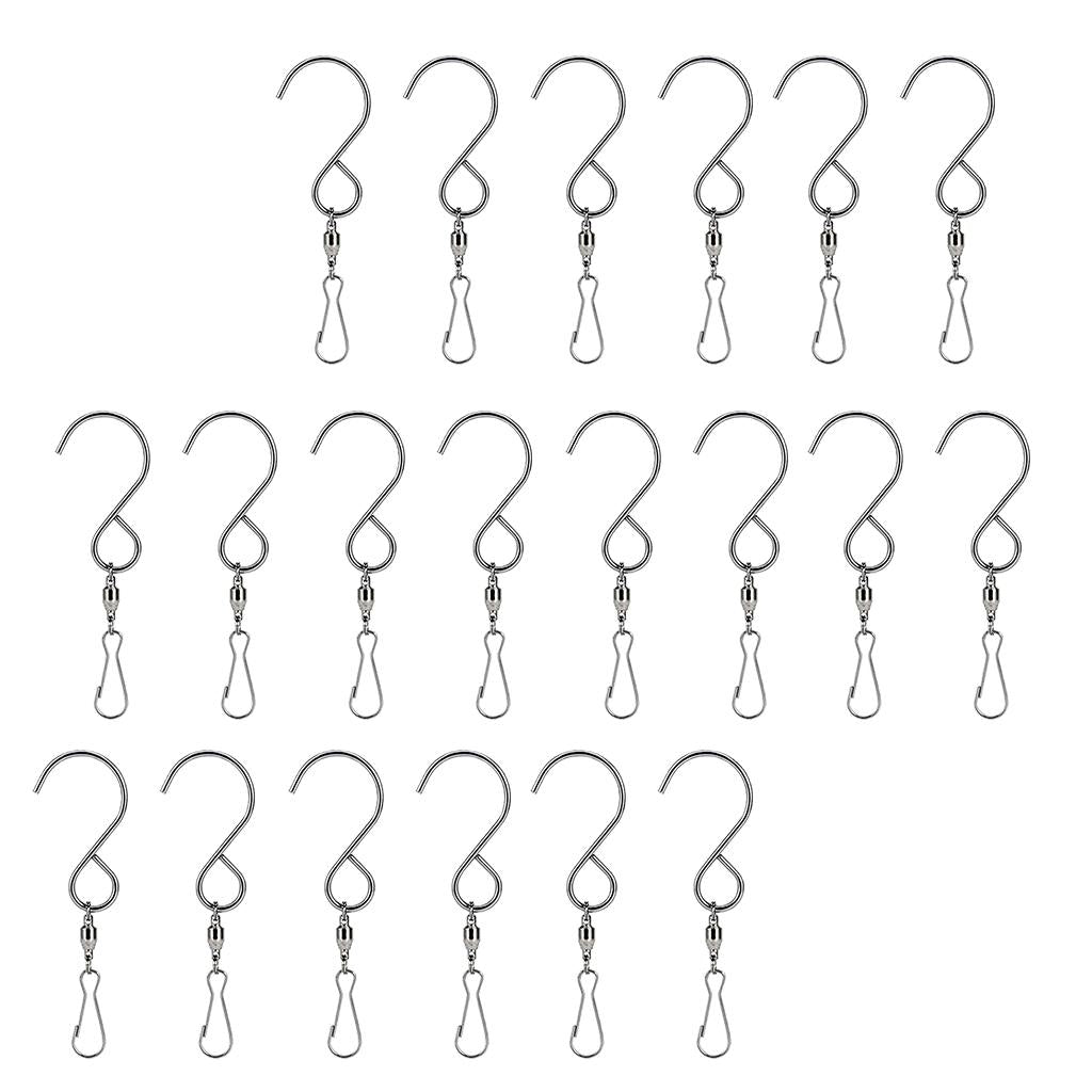 20Pcs Hanging Stainless Steel Swivel Hook Clip Garden Wind Chime