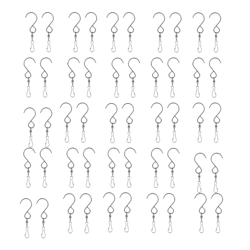 50Pc Hanging Stainless Steel Swivel Hooks Clip Garden Wind Chime