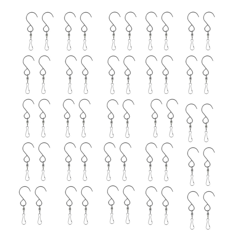 50Pc Hanging Stainless Steel Swivel Hooks Clip Garden Wind Chime
