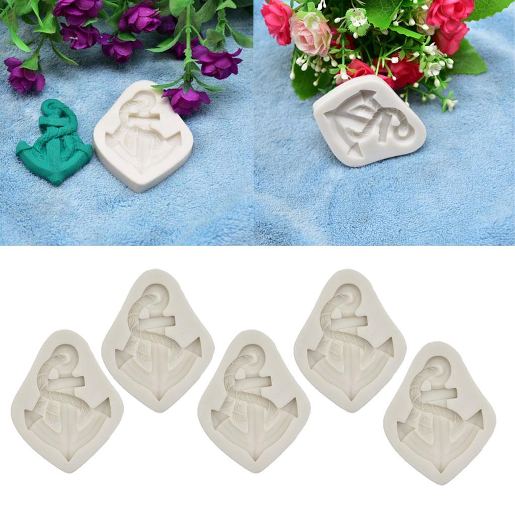 5x Anchor Rudder Boat Tool Silicone Mold Chocolate Fondant Cake Mould