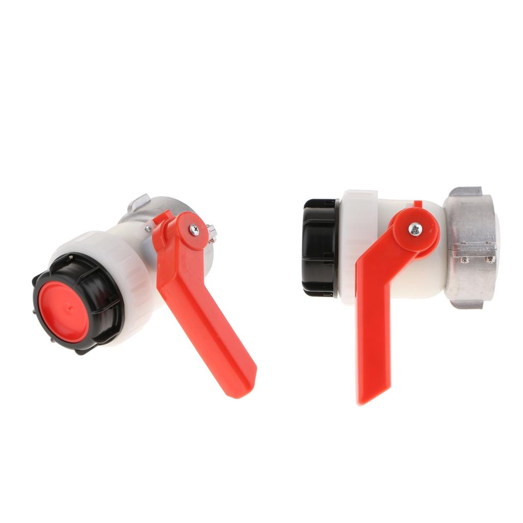 2pcs IBC Tote Tank Drain Adapter Garden Hose FAUCET VALVE 75mm to 2inch