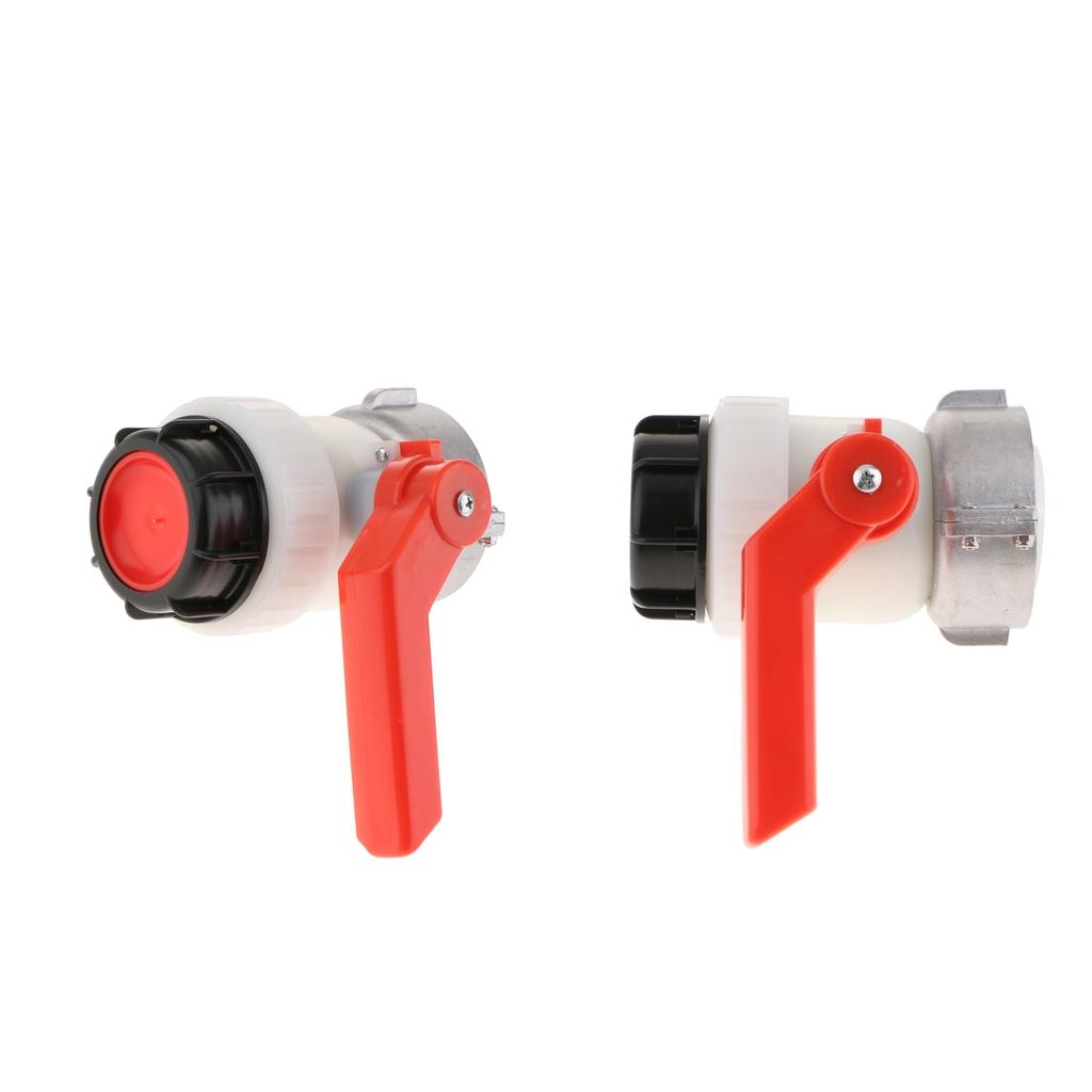 2pcs IBC Tote Tank Drain Adapter Garden Hose FAUCET VALVE 75mm to 2inch