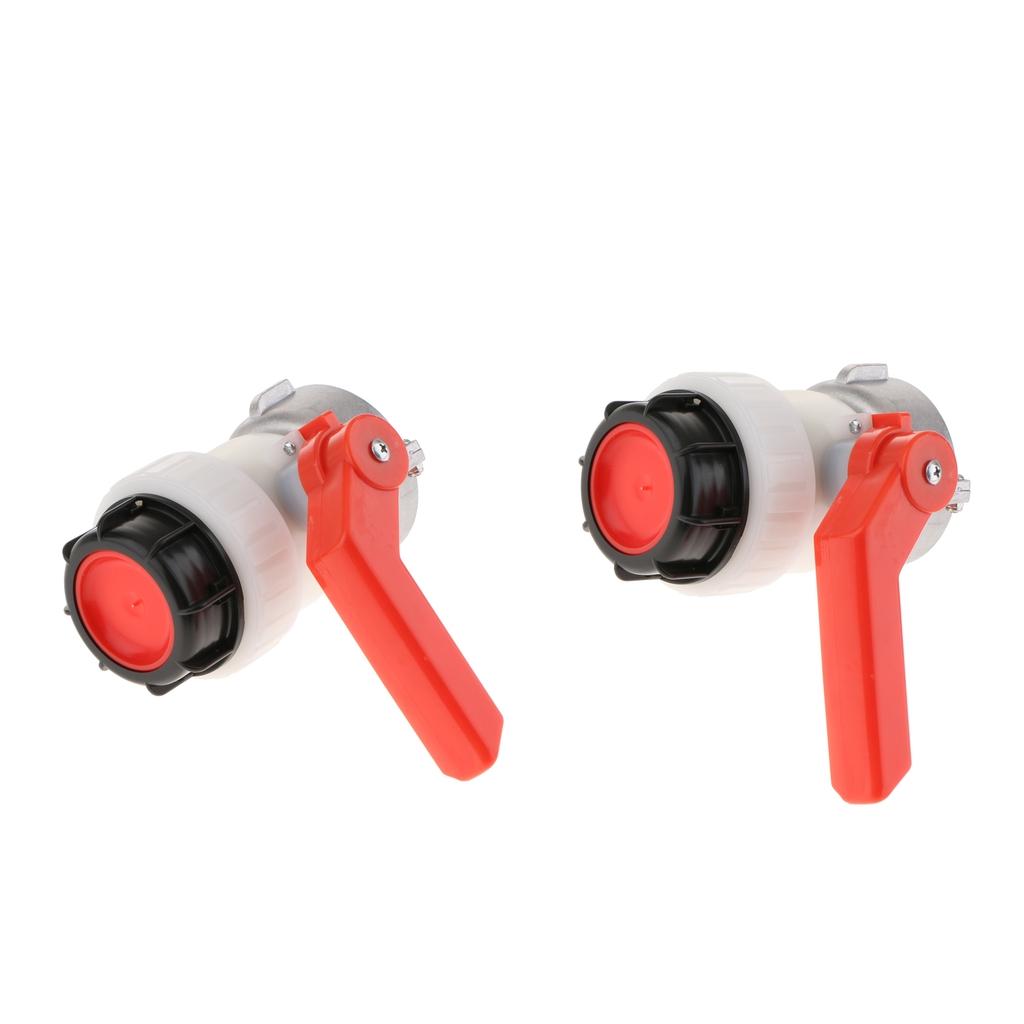 2pcs IBC Tote Tank Drain Adapter Garden Hose FAUCET VALVE 75mm to 2inch