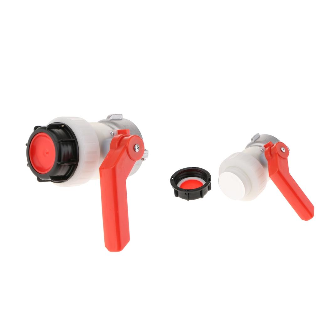 2pcs IBC Tote Tank Drain Adapter Garden Hose FAUCET VALVE 75mm to 2inch