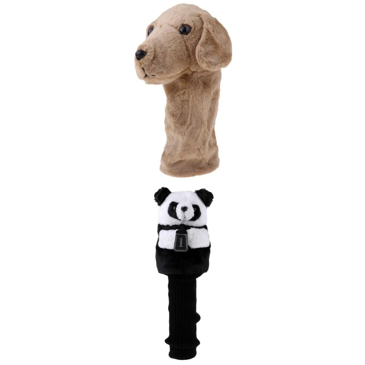 2 Pieces Animal Panda & Dog Golf Club Headcover for 460 cc/No.1 Wood Driver
