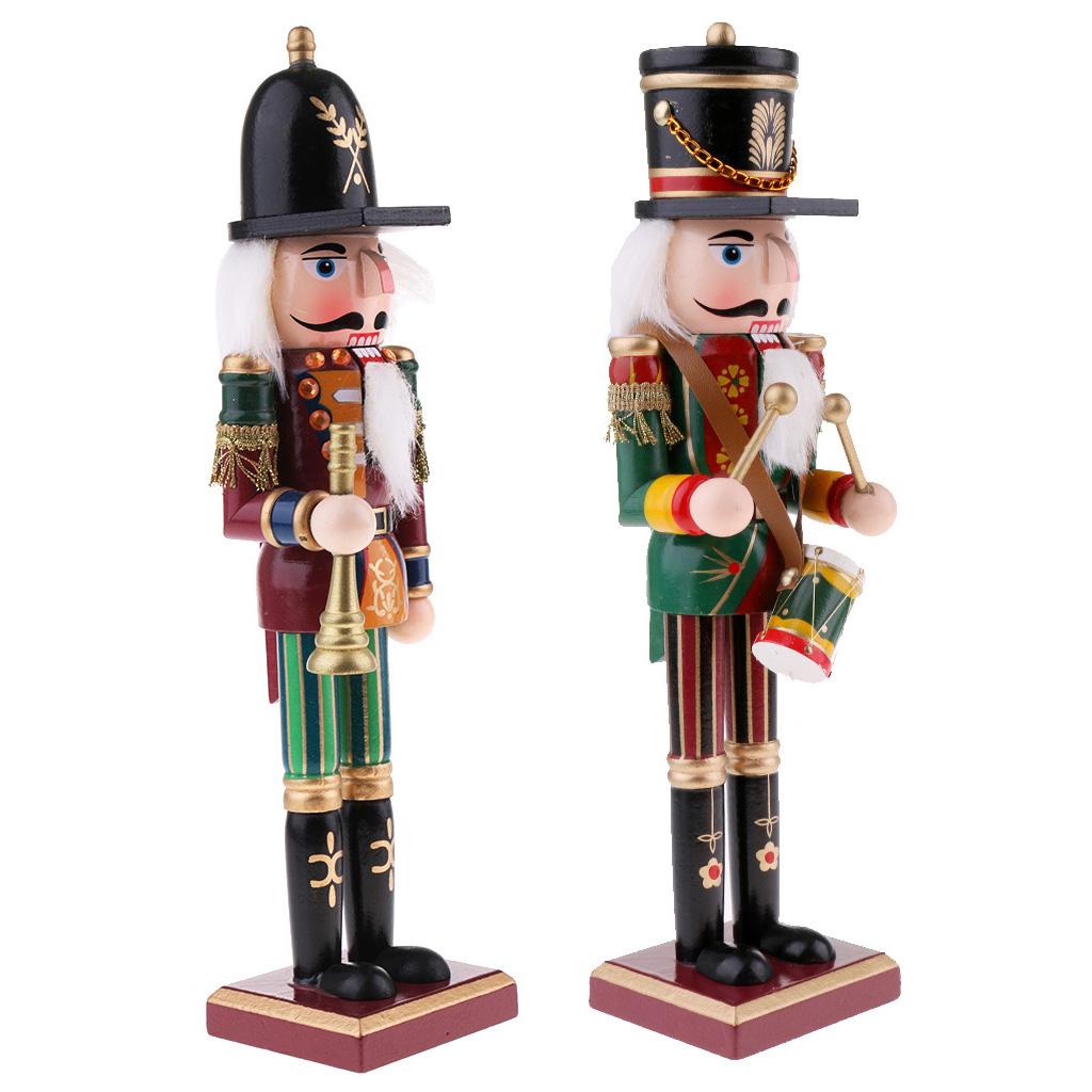 30cm Wooden Nutcracker Solider Figures Model Puppet Doll Toy Home Decor Gift