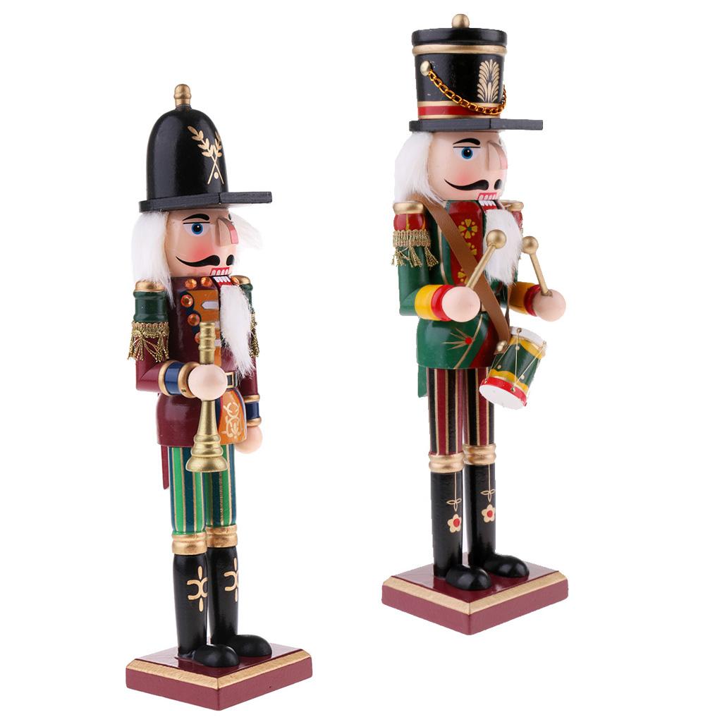 30cm Wooden Nutcracker Solider Figures Model Puppet Doll Toy Home Decor Gift